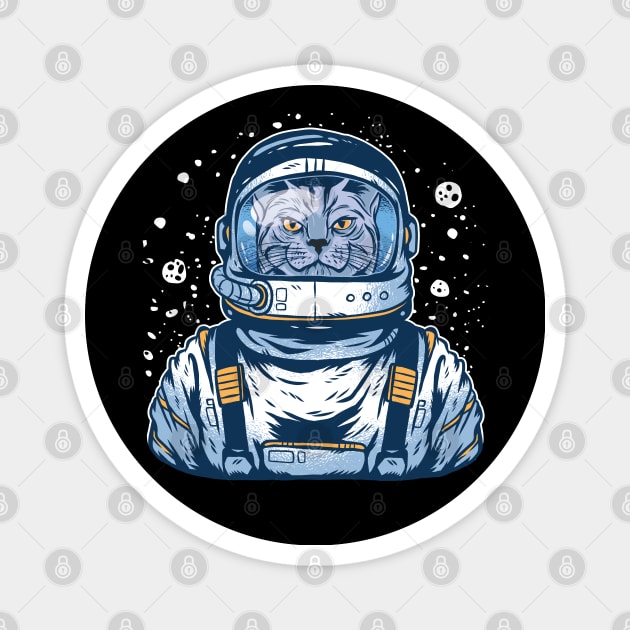 Cat in Space - Funny Spacesuit  Cat Graphic Magnet by Graphic Duster